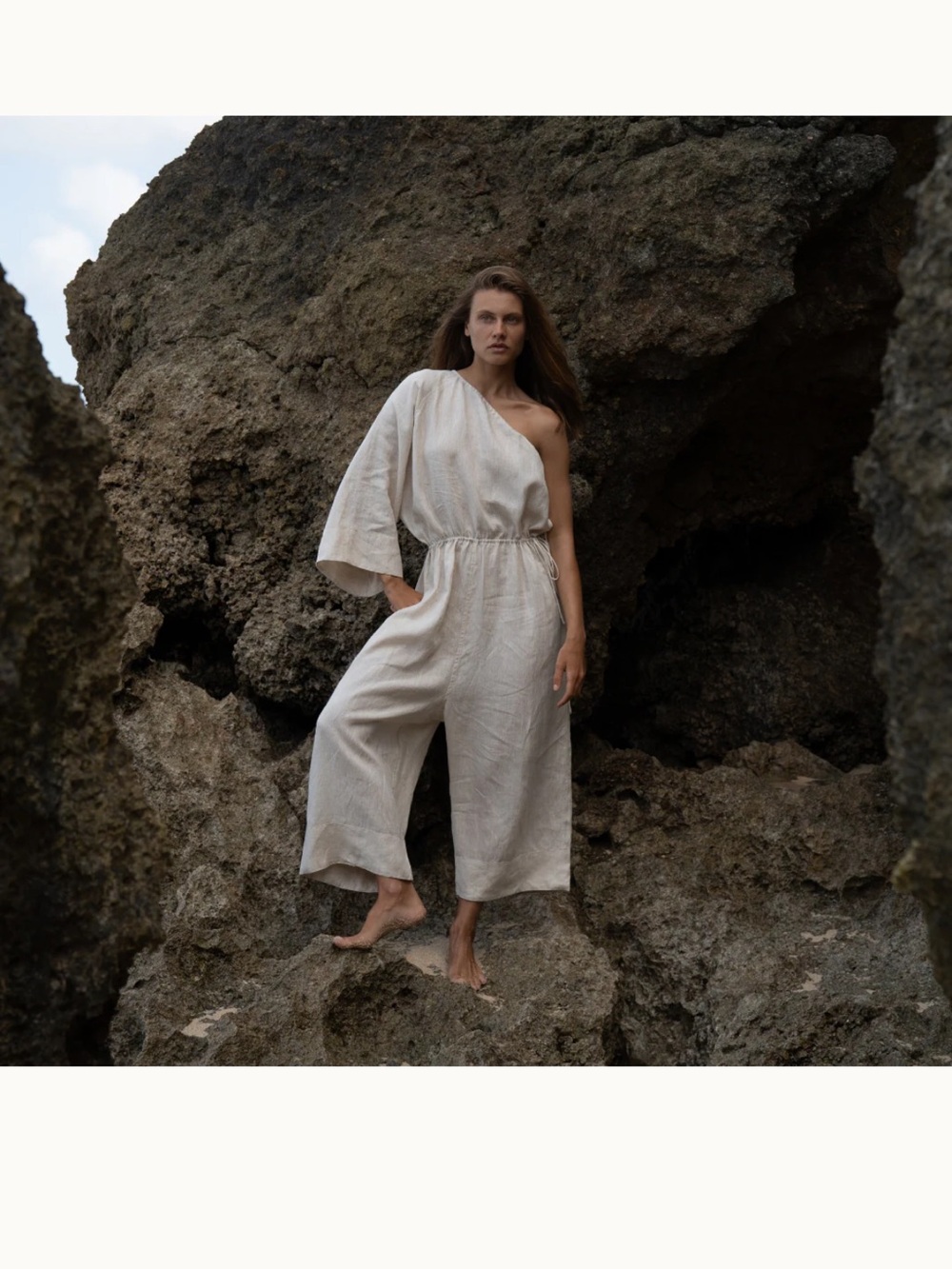 Avy & Co Athena Natural Linen Jumpsuit
